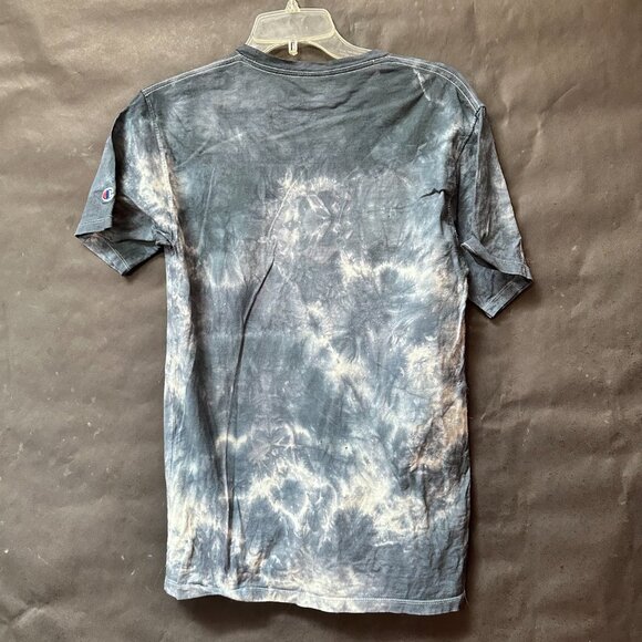 Champion Tie Dyed Cotton Tee Shirt Sign Language Black Tied Dyed Blue Size Small - Picture 3 of 6